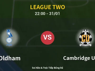 Soi Kèo Oldham vs Cambridge United – 22:00 31/01 | Nhận Định, Dự Đoán Tỷ Số