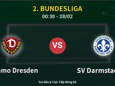Kết Quả: Dynamo Dresden 3-1 SV Darmstadt 98 – Highlight & Bàn Thắng | 2. Bundesliga