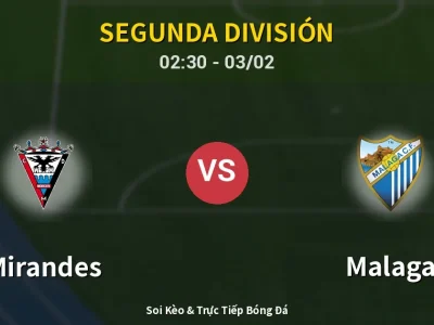 Kết Quả: Mirandes 2-1 Malaga – Highlight & Bàn Thắng | Segunda División