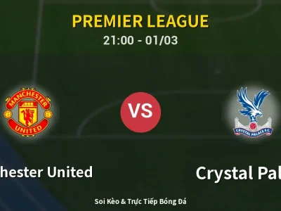 🔴 Trực Tiếp: Manchester United 2-1 Crystal Palace – Link Xem Premier League (Full HD)