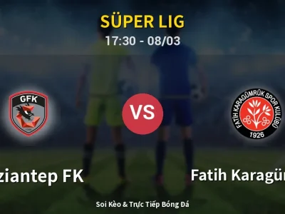Kết Quả: Gaziantep FK 1-1 Fatih Karagümrük – Highlight & Bàn Thắng | Süper Lig