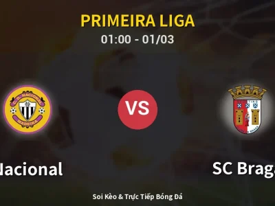 Kết Quả: Nacional 1-2 SC Braga – Highlight & Bàn Thắng | Primeira Liga