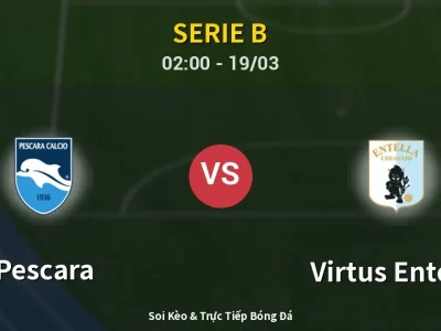 Kết Quả: Pescara 3-0 Virtus Entella – Highlight & Bàn Thắng | Serie B