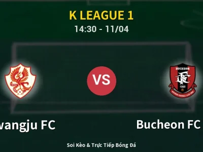 Soi Kèo Gwangju FC vs Bucheon FC 1995 – 14:30 11/04 | Nhận Định, Dự Đoán Tỷ Số