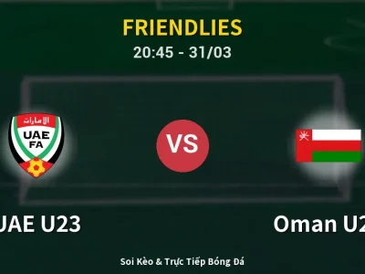 Soi Kèo UAE U23 vs Oman U23 – 20:45 31/03 | Nhận Định, Dự Đoán Tỷ Số